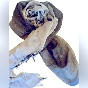 New Auth Chan Luu Glitter Print Cashmere Silk Scarf Color: Total Eclipse